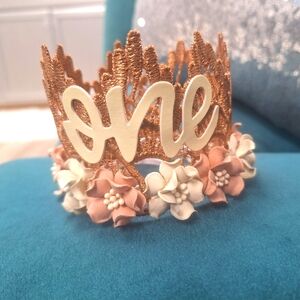 1st Birthday Crown - Rose Gold - New in package